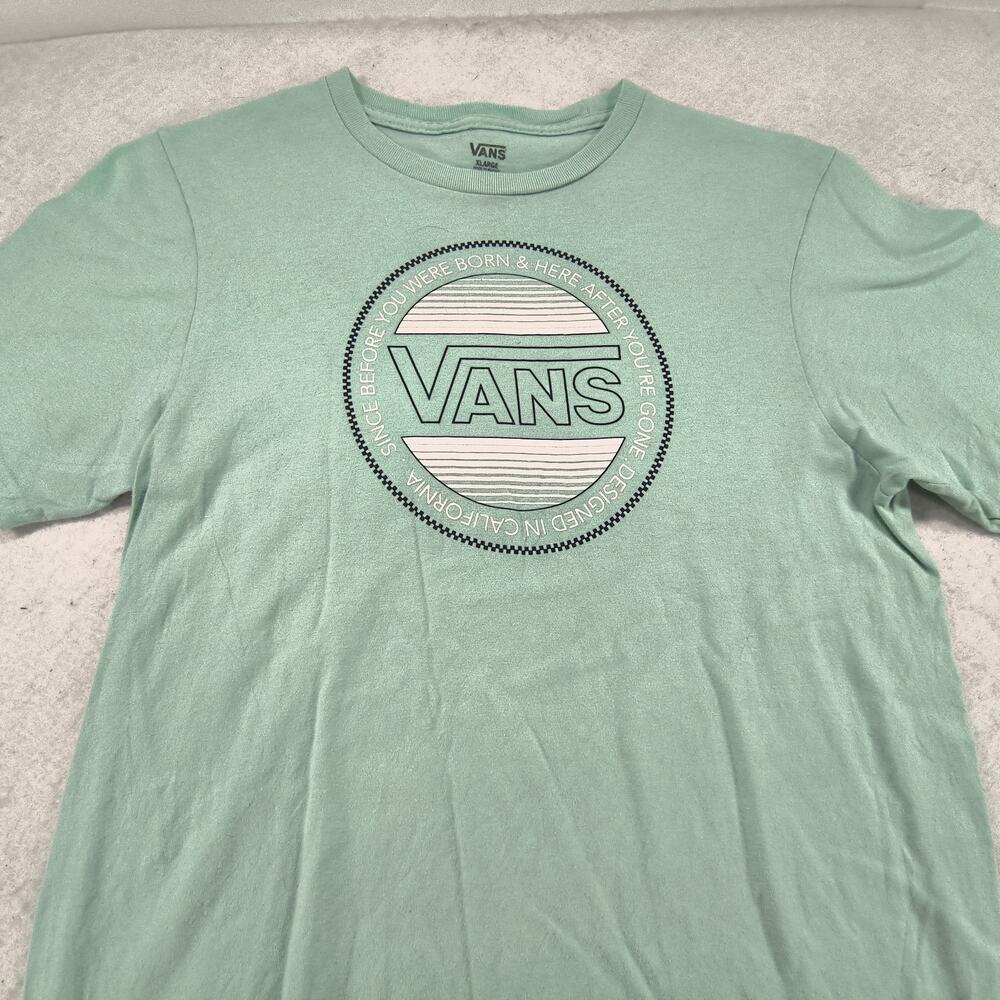 Vans Off The Wall Casual Short Sleeve Graphic T Shirt Womens Size XL Blue